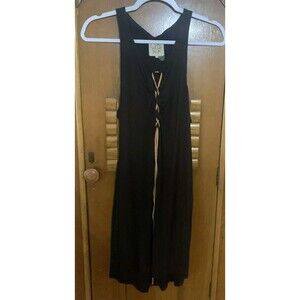 Chasor Women’s Black Dress With Leather Lace Down Front. Size M. B24